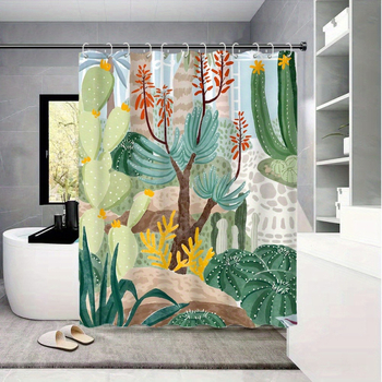 Zuhanyfüggöny poliészterből - modern, minimalistista stílus, egyszerű minta, feldolgozás és testreszabás elérhető, logó nyomtatás lehetséges.