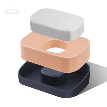 Xingliya πλαστικό κουτί σαπουνιού τοίχου, χωρίς διάτρηση, διπλού επιπέδου ράφι αποστράγγισης