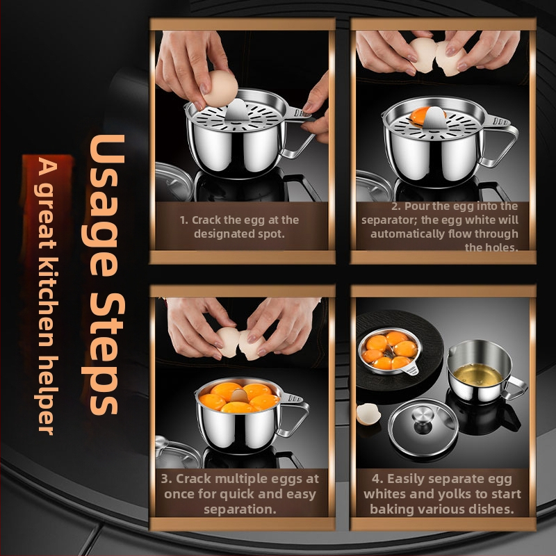 Oddelovač žĺtka z 304 nerezovej ocele, kuchynský doplnok