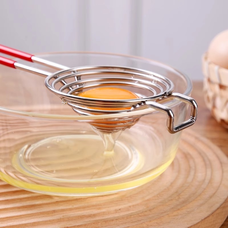 Разделител за яйца с удължена дръжка за белтъци и жълтъци – смесени материали, без електричество