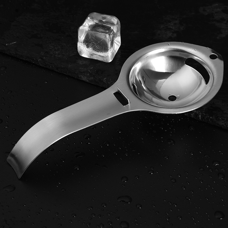 Tojássárgája és fehérje szeparáló – rozsdamentes acélból, hosszú nyél, kézi működtetés