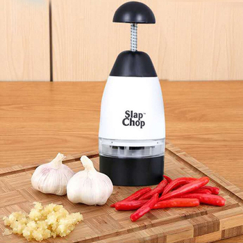 Slap Chop pres za češnjak s jednim spremnikom — ručni kuhinjski alat za mljevenje češnjaka i rezanje povrća, moderni minimalistički stil