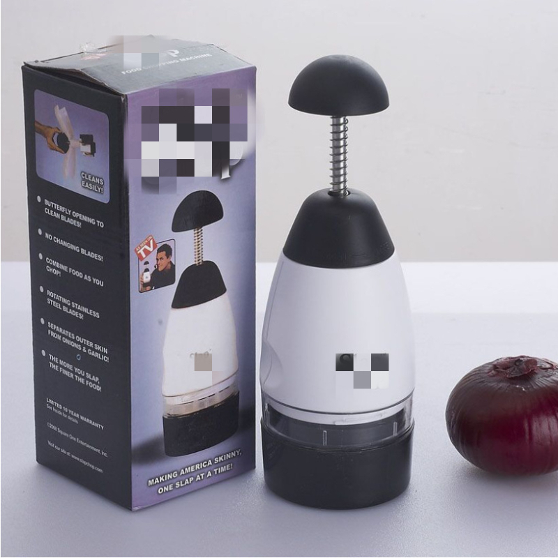 Slap Chop pres za češnjak s jednim spremnikom — ručni kuhinjski alat za mljevenje češnjaka i rezanje povrća, moderni minimalistički stil
