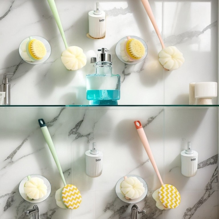 Hátmosó zuhanykefe hosszú nyéllel, ön-exfoliációhoz, Anyag: PP+Nylon+PE, Felnőtteknek, Eredet Yiwu