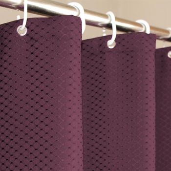 Zavjesa za tuširanje jacquard, poliesterski jacquard materijal, vodootporna i otporna na plijesan, jacquard stil, uzorak vafla, prilagodba dostupna