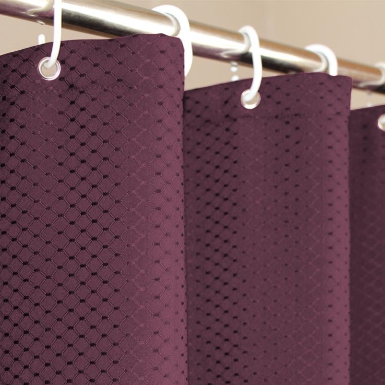 Zavjesa za tuširanje jacquard, poliesterski jacquard materijal, vodootporna i otporna na plijesan, jacquard stil, uzorak vafla, prilagodba dostupna
