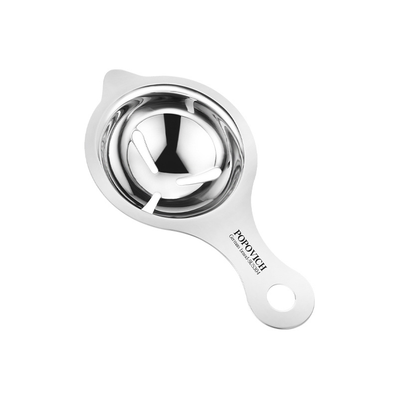 Яйчен разделител за белтък и жълтък – 304 неръждаема стомана, марка Popovich, лого отпечатано, персонализирана обработка