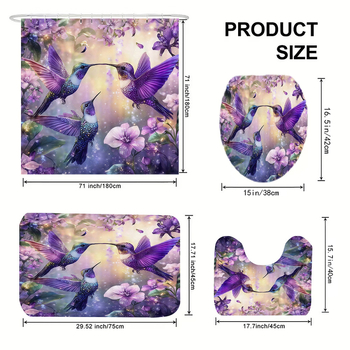 Set zavjesa za tuš s motivom ptica, 3 ptice dizajn, Aierjia