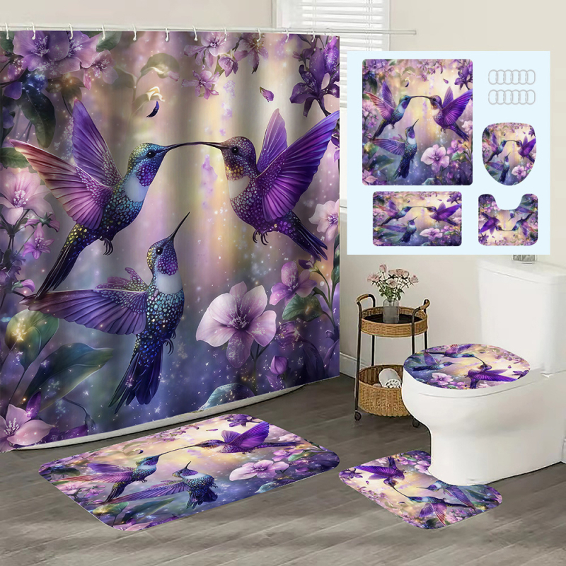 Set zavjesa za tuš s motivom ptica, 3 ptice dizajn, Aierjia