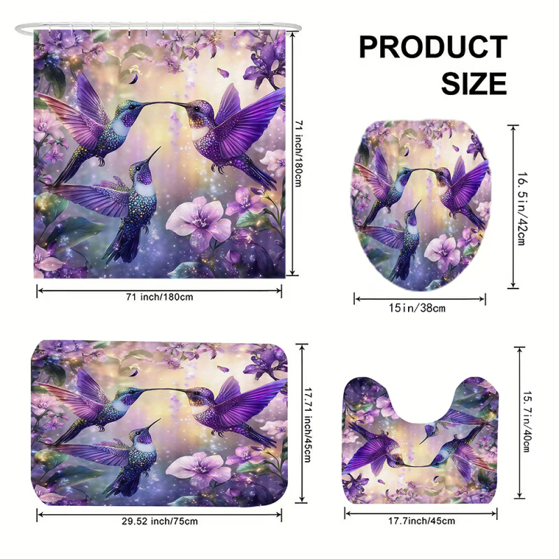 Set zavjesa za tuš s motivom ptica, 3 ptice dizajn, Aierjia