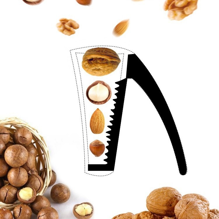 Aluminijska legura otvarač za orašaste plodove – višefunkcionalni alat za otvaranje oraha i lješnjaka, klip u obliku lijevka, otisak logotipa i mogućnost privatne marke