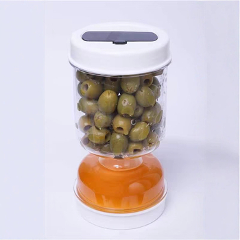 Set de ustensile de bucătărie cu borcan pentru murături, separare umedă–uscată și furculiță (stil modern minimalist, plastic, lansare vara 2020)