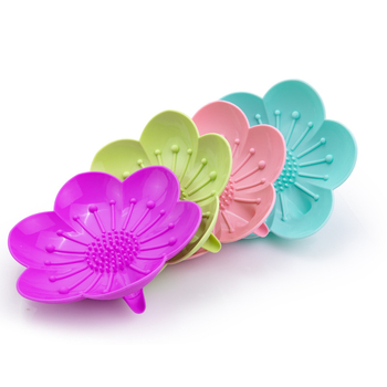 Cutie de săpun din silicon, în formă de petală, pentru baie, model JPD-CP-520, brand Jepuda, material: silicon, imprimare logo, procesare personalizată