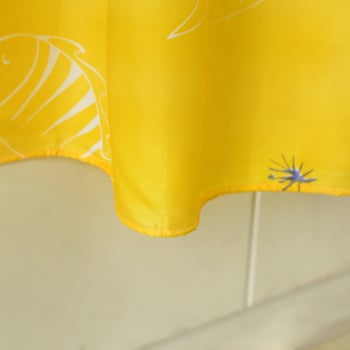 Žuta zavjesa za tuš s motivom podmorja, debeli vodootporni poliester za kupaonicu