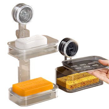 Youqin plastični držač sapuna s vakuumskim pričvršćivanjem na zid, više etaža, kupaonica