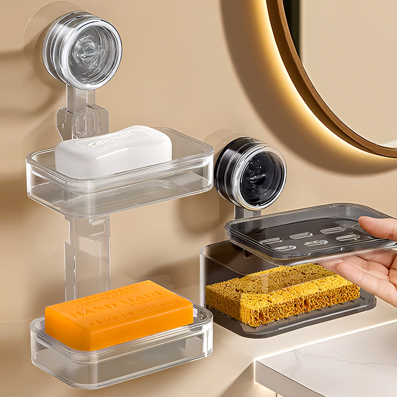 Youqin plastični držač sapuna s vakuumskim pričvršćivanjem na zid, više etaža, kupaonica