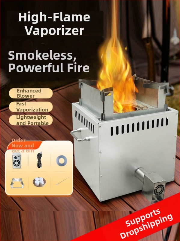 Sobă cu gazificare din lemn, fără fum, portabilă pentru camping în aer liber și călătorii (Brand: Jaline; Categorie: sobă pe gaz)