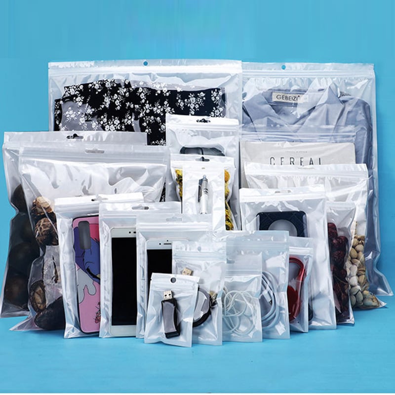 Önzáró, átlátszó tároló tasak kozmetikai csomagoláshoz, PE anyag, General Packaging márka, záródási hossz 6/8/10/12/13