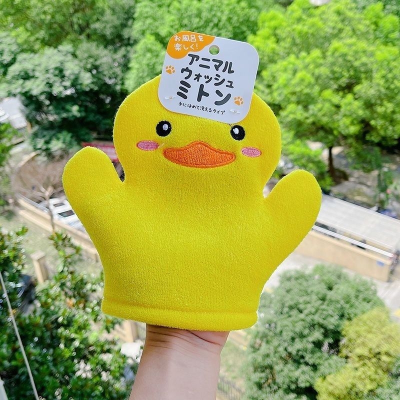 Rhino Mănușă de baie pentru copii – Spumantă, material Rayon, delicată cu pielea, curățare fără durere pentru bebeluși