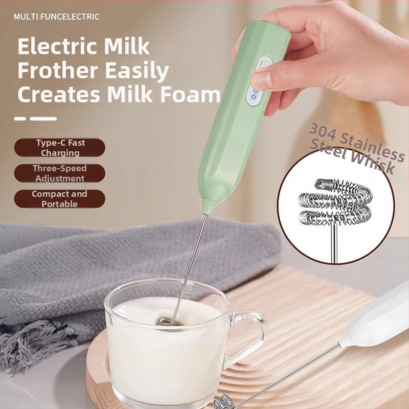 Saint-wang Frother za mlijeko, ručni električni mikser za kavu, 304 nehrđajući čelik, moderan stil