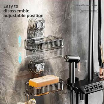 Držiak na mydlo so sacou na stenu, bez vrtania, plastový, 200 ks v balení