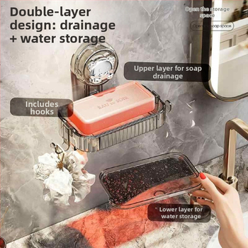 Držiak na mydlo so sacou na stenu, bez vrtania, plastový, 200 ks v balení