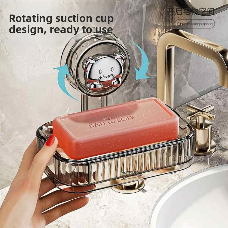 Držiak na mydlo so sacou na stenu, bez vrtania, plastový, 200 ks v balení