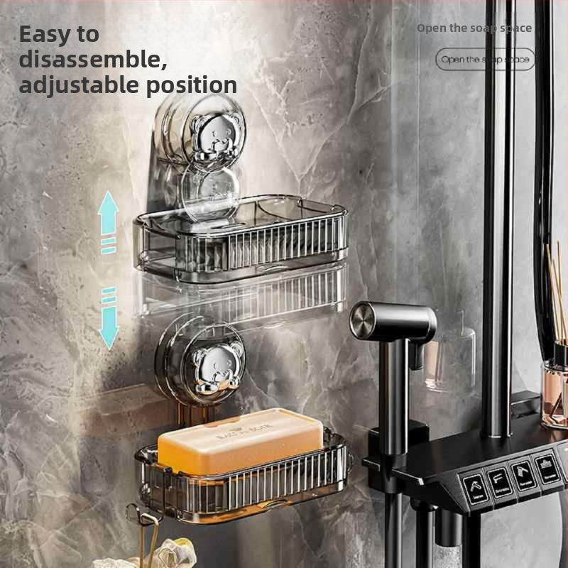 Držiak na mydlo so sacou na stenu, bez vrtania, plastový, 200 ks v balení