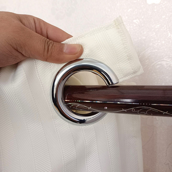 Tuš zavjesa od poliestera s jacquard uzorkom ribljih kostiju, novi kineski stil, jednostavna, vodootporna pregrada, s elektroplatiniranim prstenom