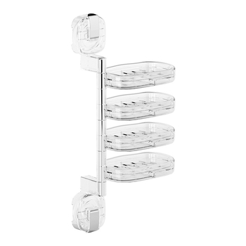 Forgatható szappontartó falra szerelve, szívófejű, csöpögtetővel, fúrás nélkül