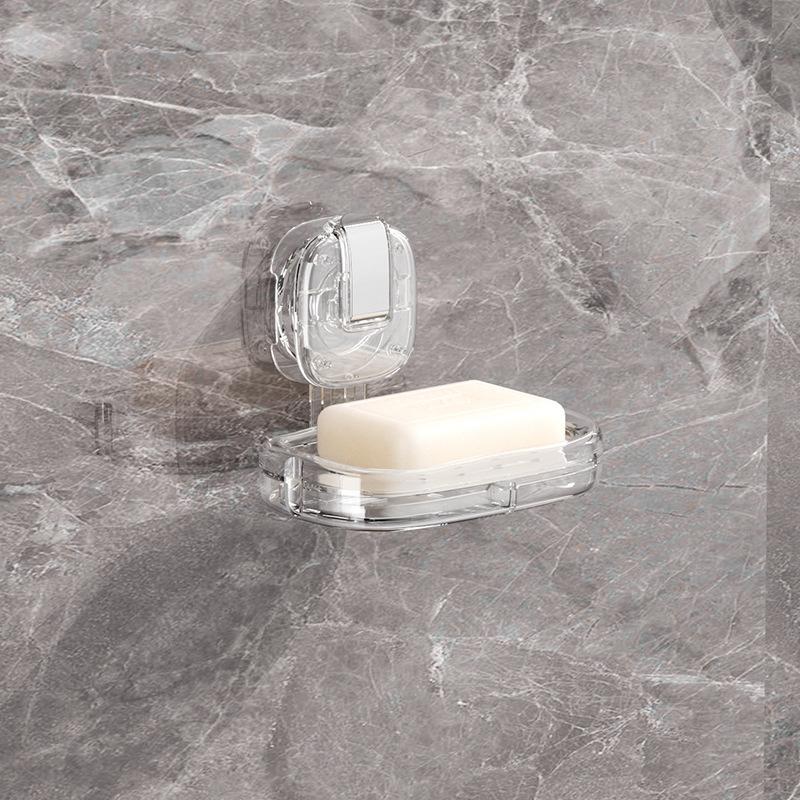 Forgatható szappontartó falra szerelve, szívófejű, csöpögtetővel, fúrás nélkül