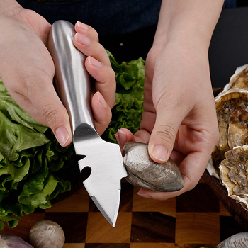 Osztriga kés és kagylóhéj nyitó – vastagított teljes acél egyrészes kialakítás, rozsdamentes acél, minimalist stílus; logó nyomtatás elérhető, testreszabás
