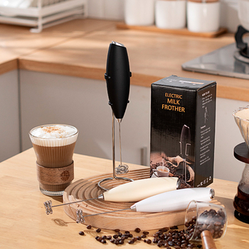 Elektromos tejhabosító kézi, állvánnyal, 304+ABS, logó nyomtatás, testreszabás elérhető (bemutatva 2024)