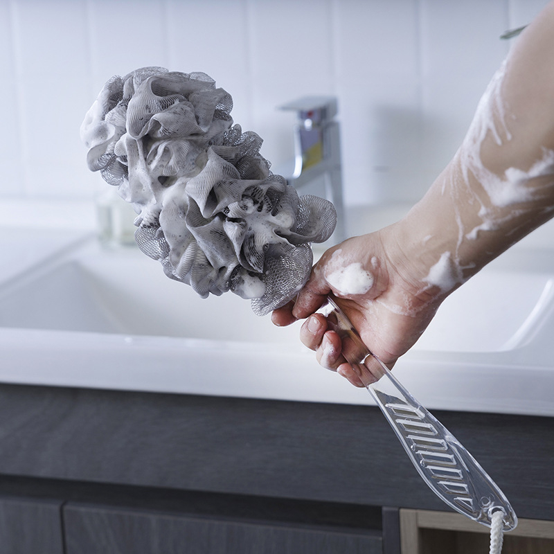 Kada za tuširanje s dugom drškom i ručicom za leđa, meka četka za kupanje, PE materijal, Jiaxuan