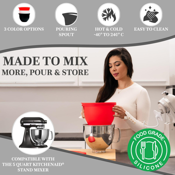 Silikonska unutarnja umetka za blender – uklonjiva uloška u zdjelu za miješanje brašna, mogući tisak logotipa