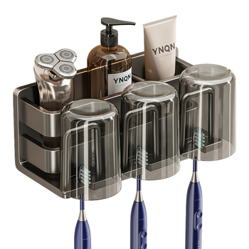 Suport pentru periute – oțel inoxidabil, montaj pe perete fără găuri, suport pentru pahare de gură, Youqin