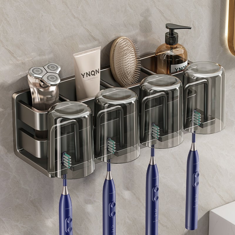 Suport pentru periute – oțel inoxidabil, montaj pe perete fără găuri, suport pentru pahare de gură, Youqin