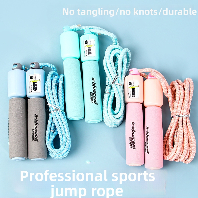 Dječje skakačko uže s pjenastim držačima, s brojačem, podesivo, PP materijal