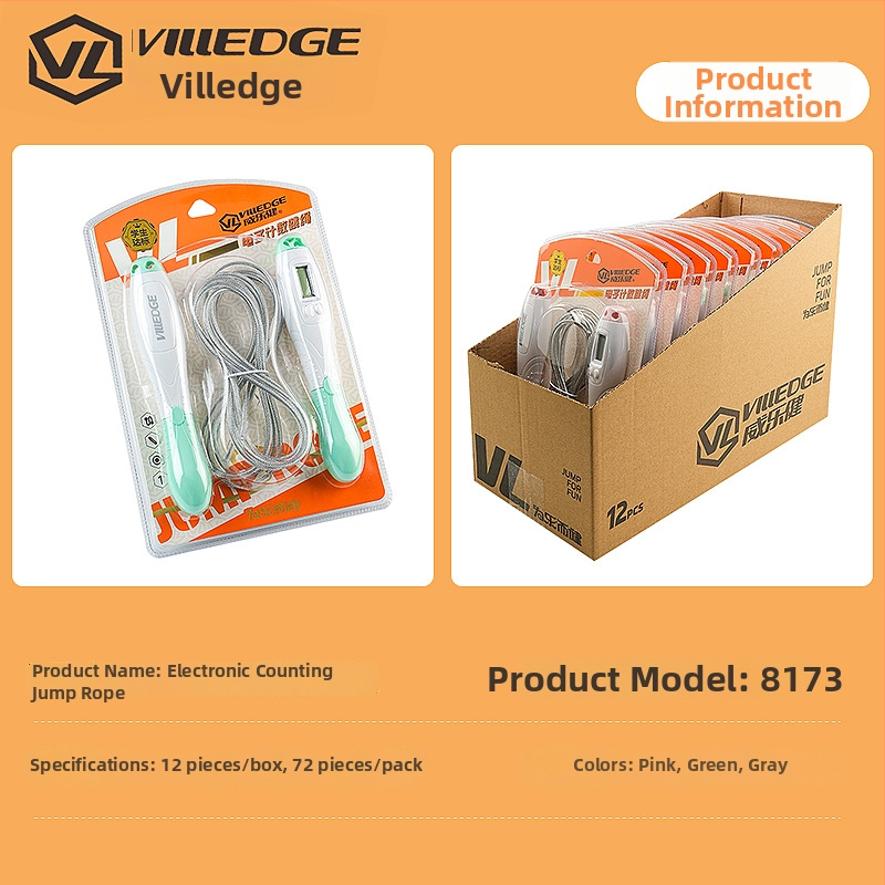 Weilaijian elektronički brojilo za preskakanje užeta od čeličnog užeta, duljina oko 2,8 m, za fitness