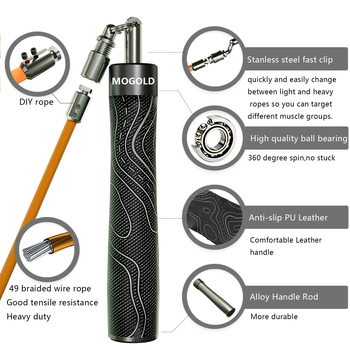 Coardă de sărit cu MOGOLD, PVC, trei fire, cataramă reglabilă, pentru fitness și frumusețe