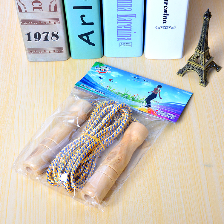 Săritură cu mâner din lemn, funie din poliester, pentru adulți și competiții, model 080233, specificație 2.33