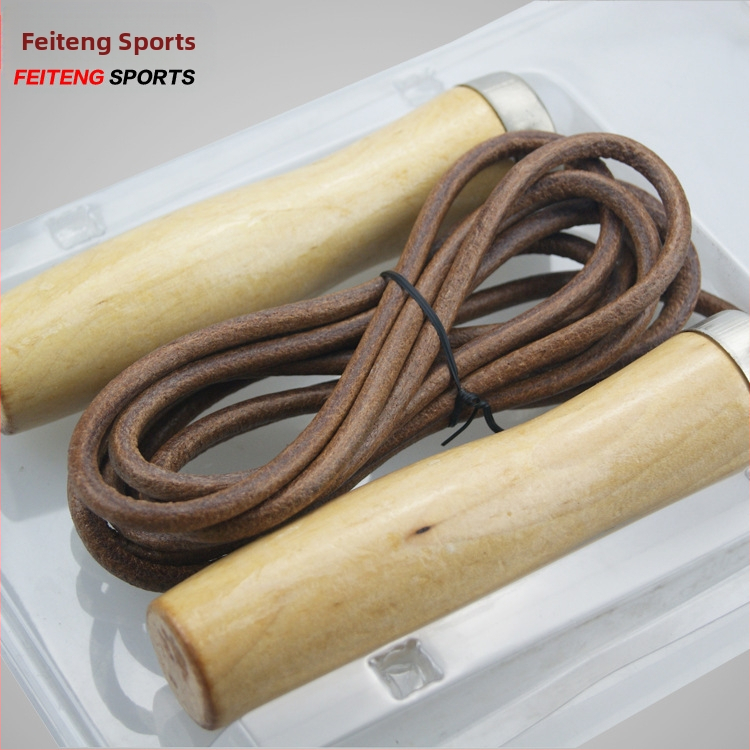 Sfoară de sărit cu rulmenți, piele de vită – pentru fitness, sporturi școlare și dans