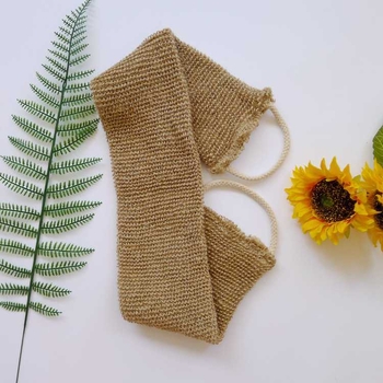 Fox set prosoape de baie din ramie și iută, cu curea pentru spate și prosop de baie din bumbac-lin, personalizabil