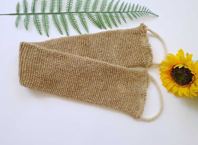 Fox set prosoape de baie din ramie și iută, cu curea pentru spate și prosop de baie din bumbac-lin, personalizabil