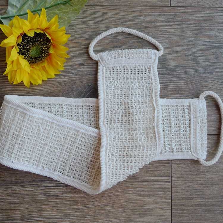 Fox set prosoape de baie din ramie și iută, cu curea pentru spate și prosop de baie din bumbac-lin, personalizabil