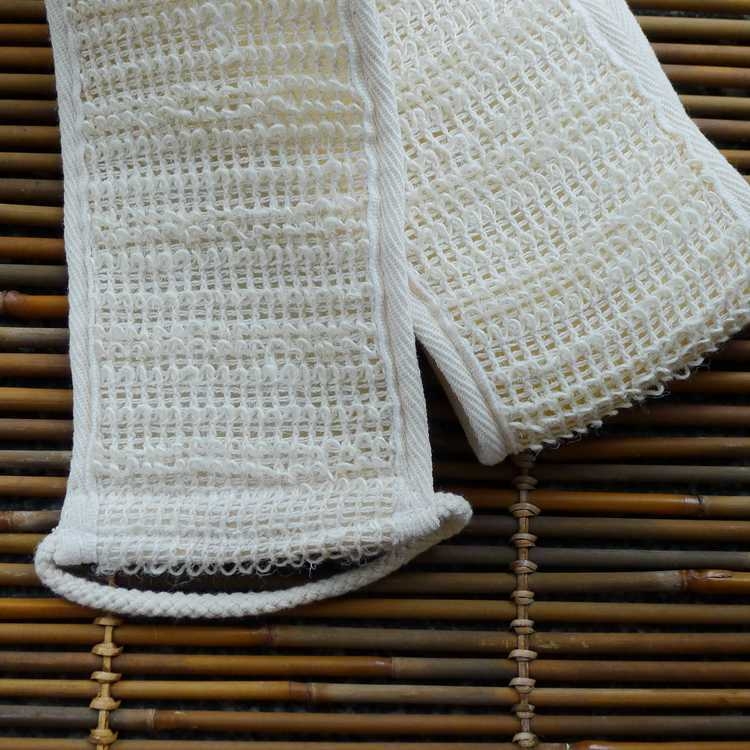 Fox set prosoape de baie din ramie și iută, cu curea pentru spate și prosop de baie din bumbac-lin, personalizabil