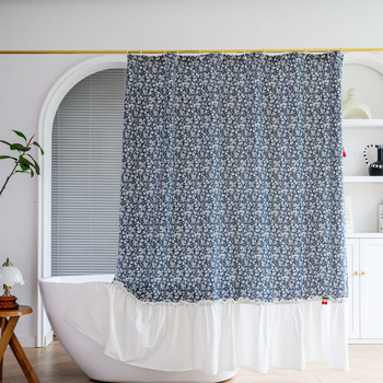 Cortină de duș poliester-bumbac, stil modern minimalist, brand Time businessman.