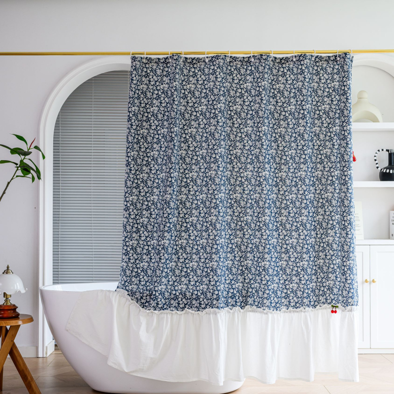 Cortină de duș poliester-bumbac, stil modern minimalist, brand Time businessman.