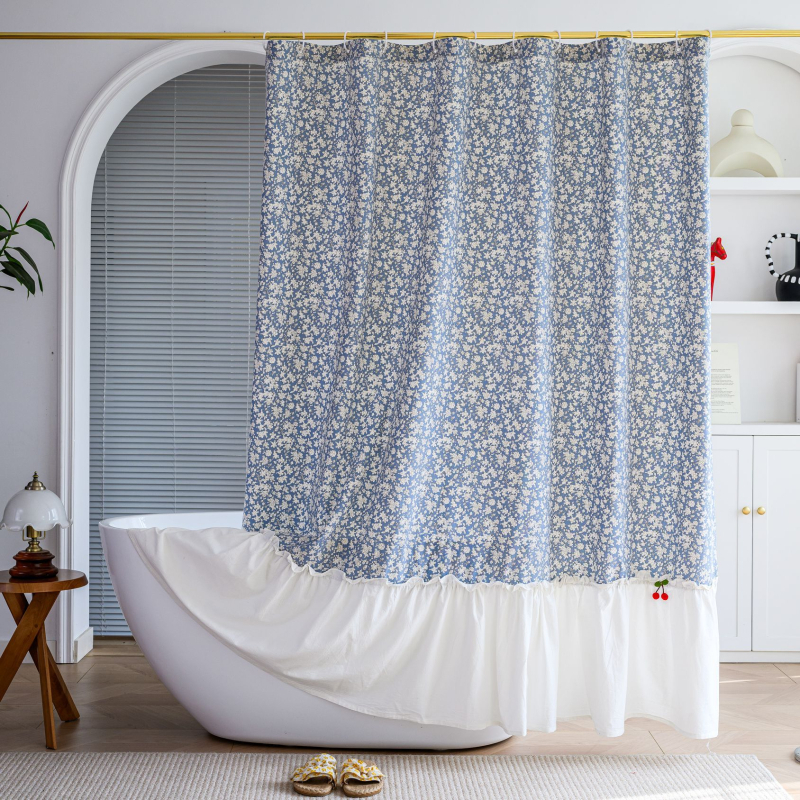 Cortină de duș poliester-bumbac, stil modern minimalist, brand Time businessman.