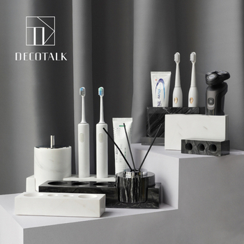 Márvány fogkefetartó, fúrás nélküli rögzítés, nordic stílus, DecoTalk